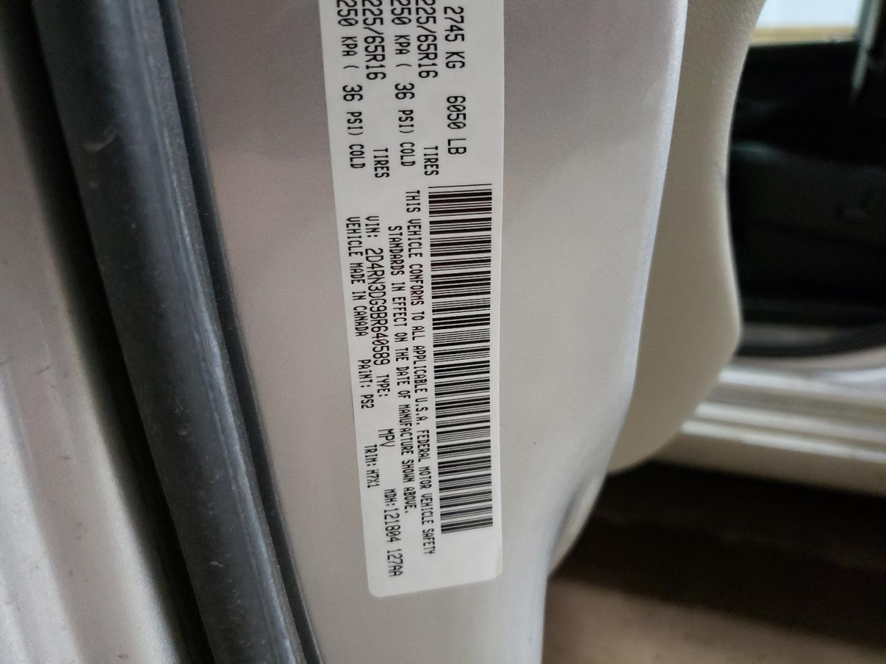 2D4RN3DG9BR640589 2011 Dodge Grand Caravan Mainstreet