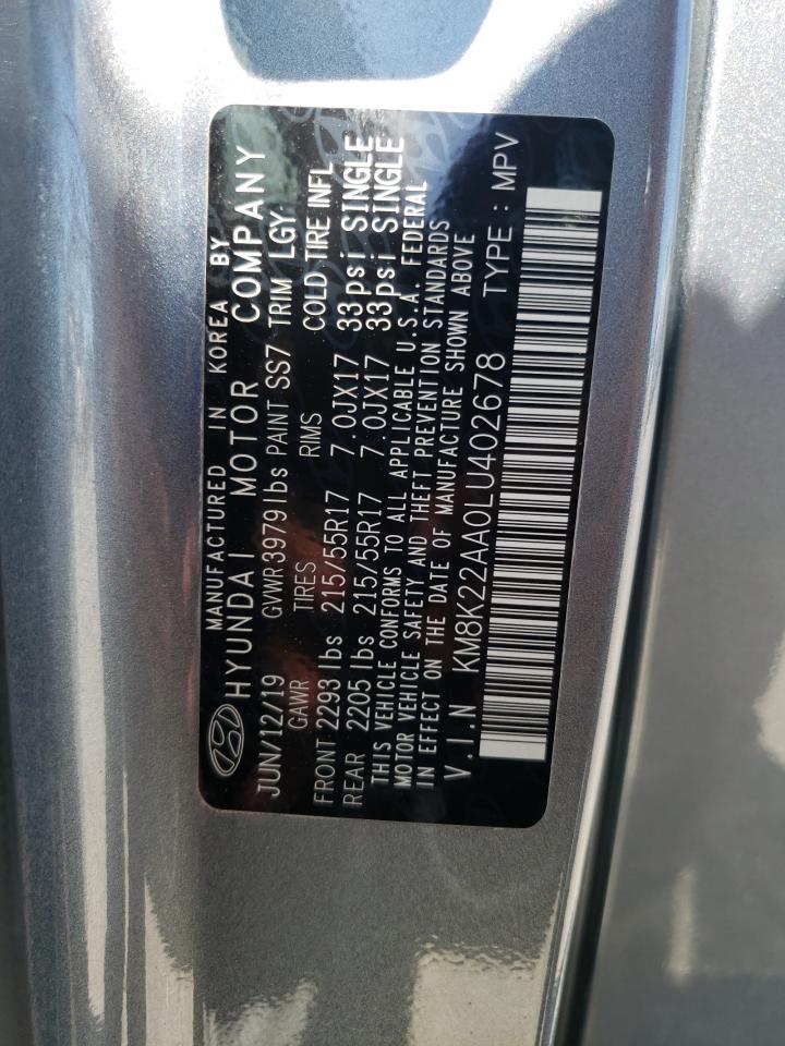 KM8K22AA0LU402678 2020 Hyundai Kona Sel