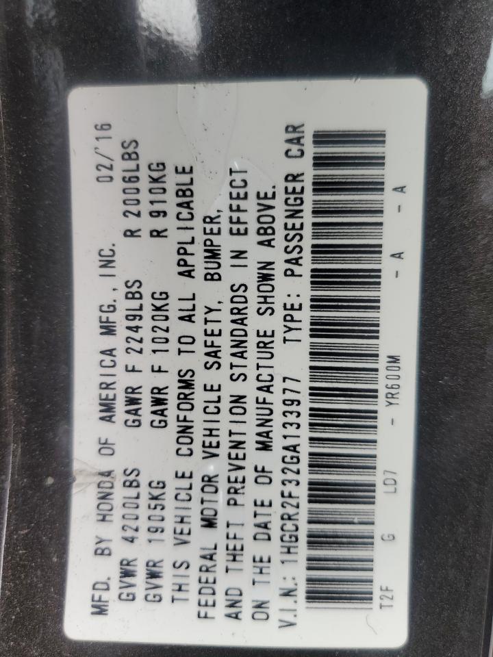 1HGCR2F32GA133977 2016 Honda Accord Lx