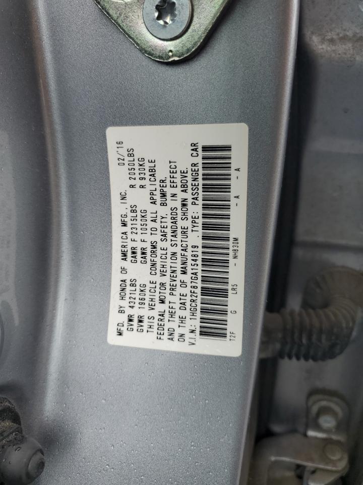 1HGCR2F87GA154819 2016 Honda Accord Exl