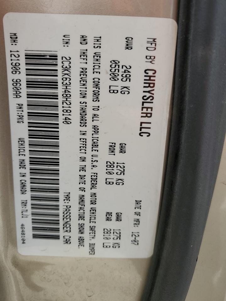 2008 Chrysler 300C VIN: 2C3KK63H48H218140 Lot: 71375264