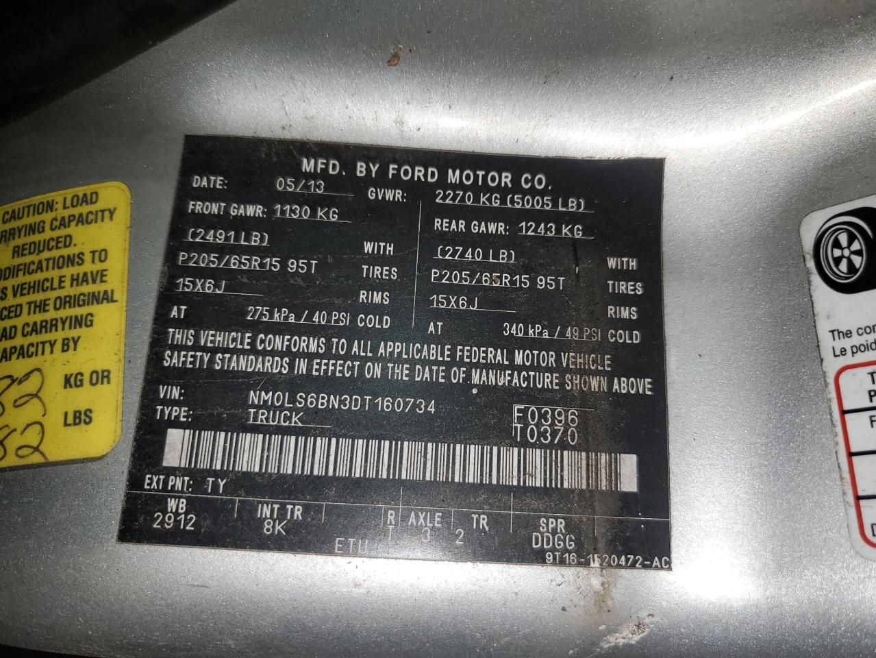 NM0LS6BN3DT160734 2013 Ford Transit Connect Xlt