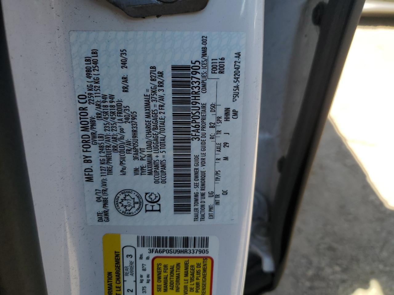 2017 Ford Fusion - Image 12