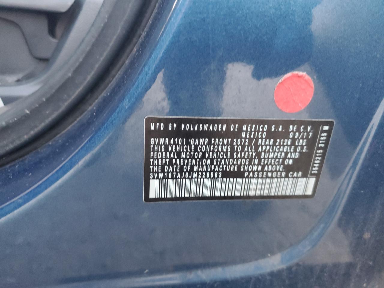 3VW167AJ6JM228583 2018 Volkswagen Jetta S