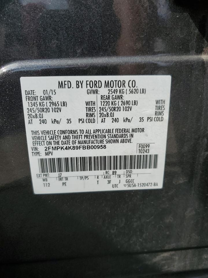 2FMPK4K89FBB00958 2015 Ford Edge Titanium