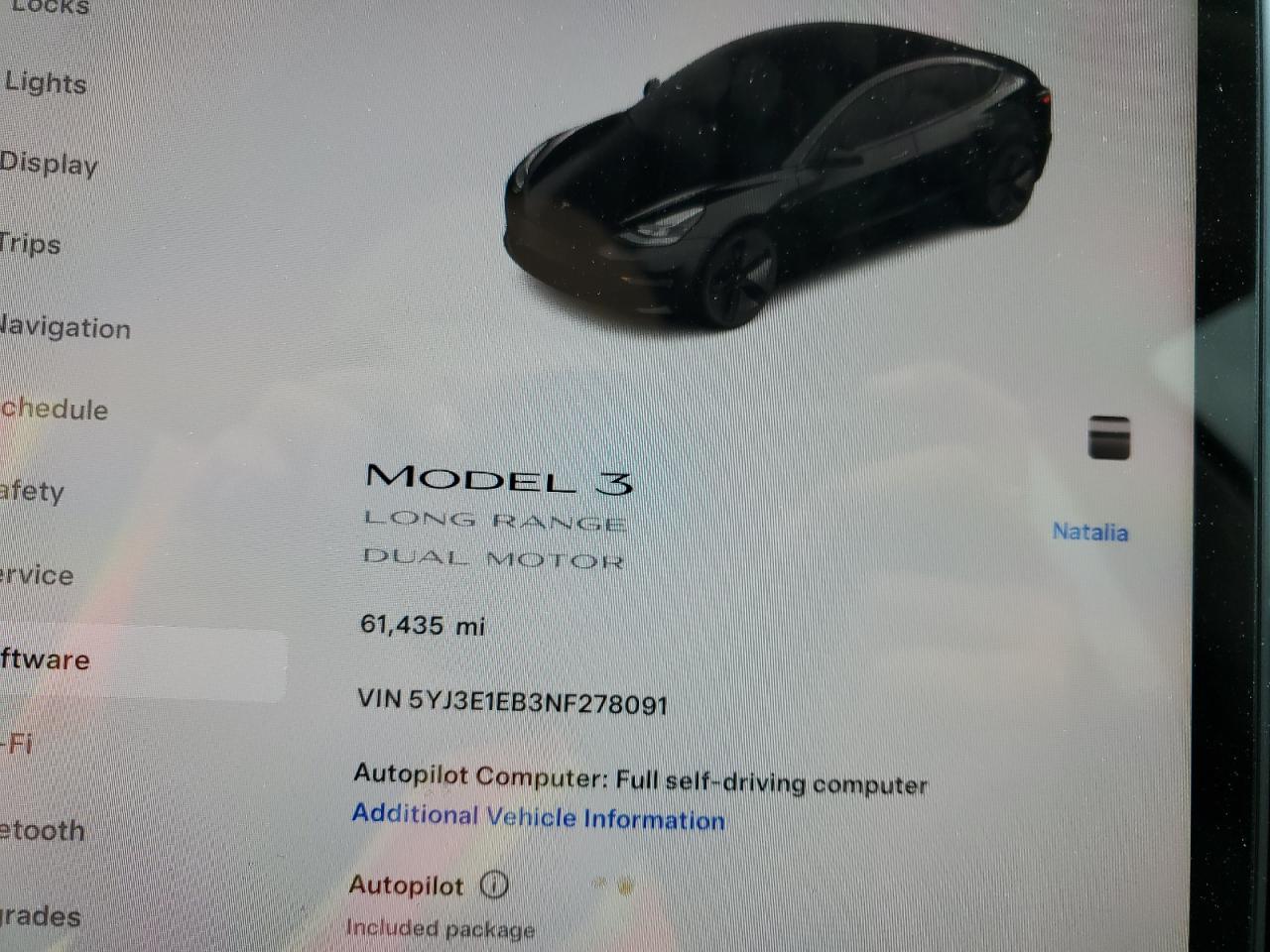 5YJ3E1EB3NF278091 2022 Tesla Model 3