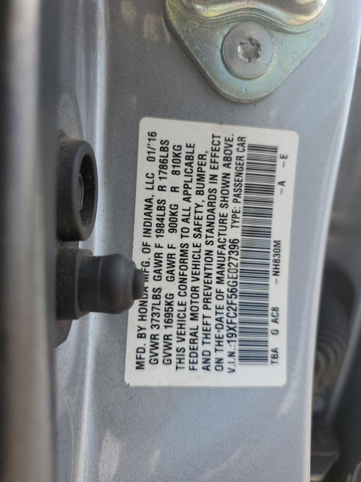 19XFC2F56GE027396 2016 Honda Civic Lx