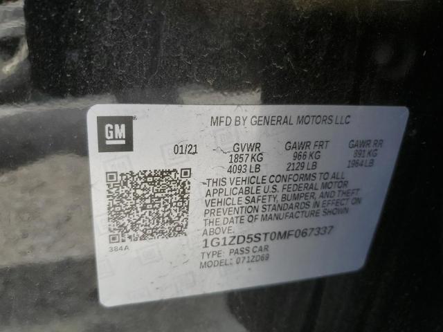 1G1ZD5ST0MF067337 Chevrolet Malibu LT 12