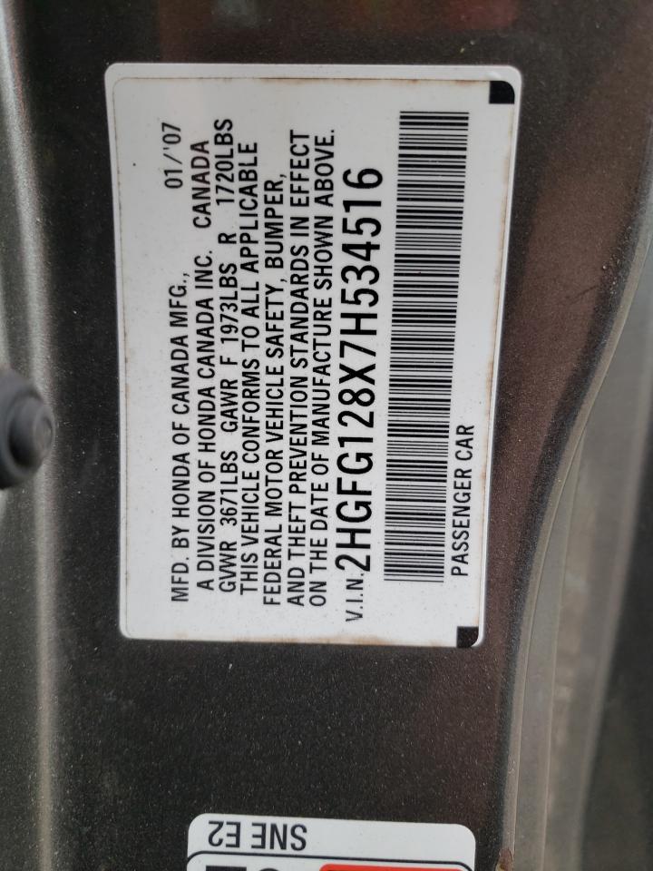 2HGFG128X7H534516 2007 Honda Civic Ex