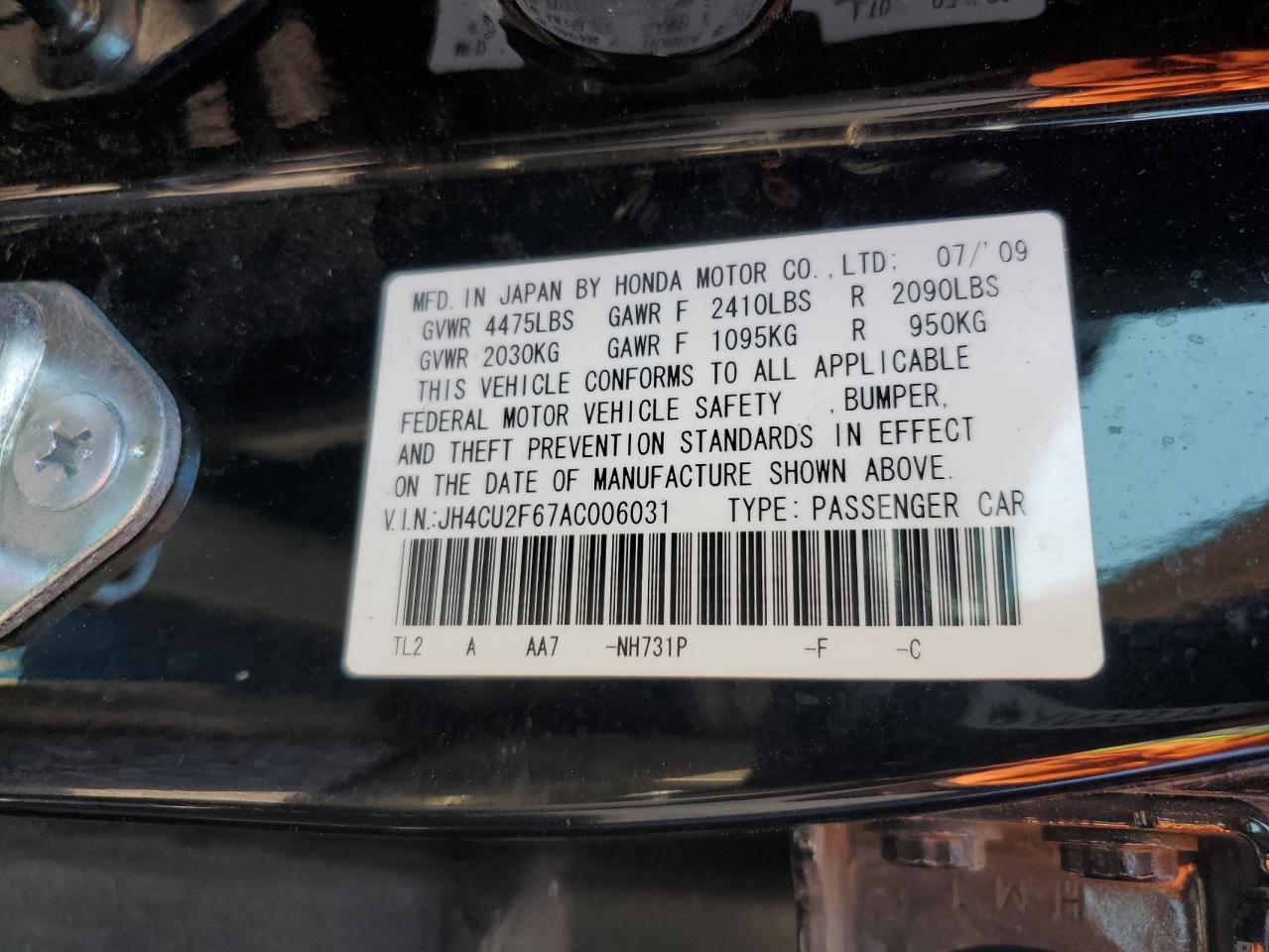 JH4CU2F67AC006031 2010 Acura Tsx