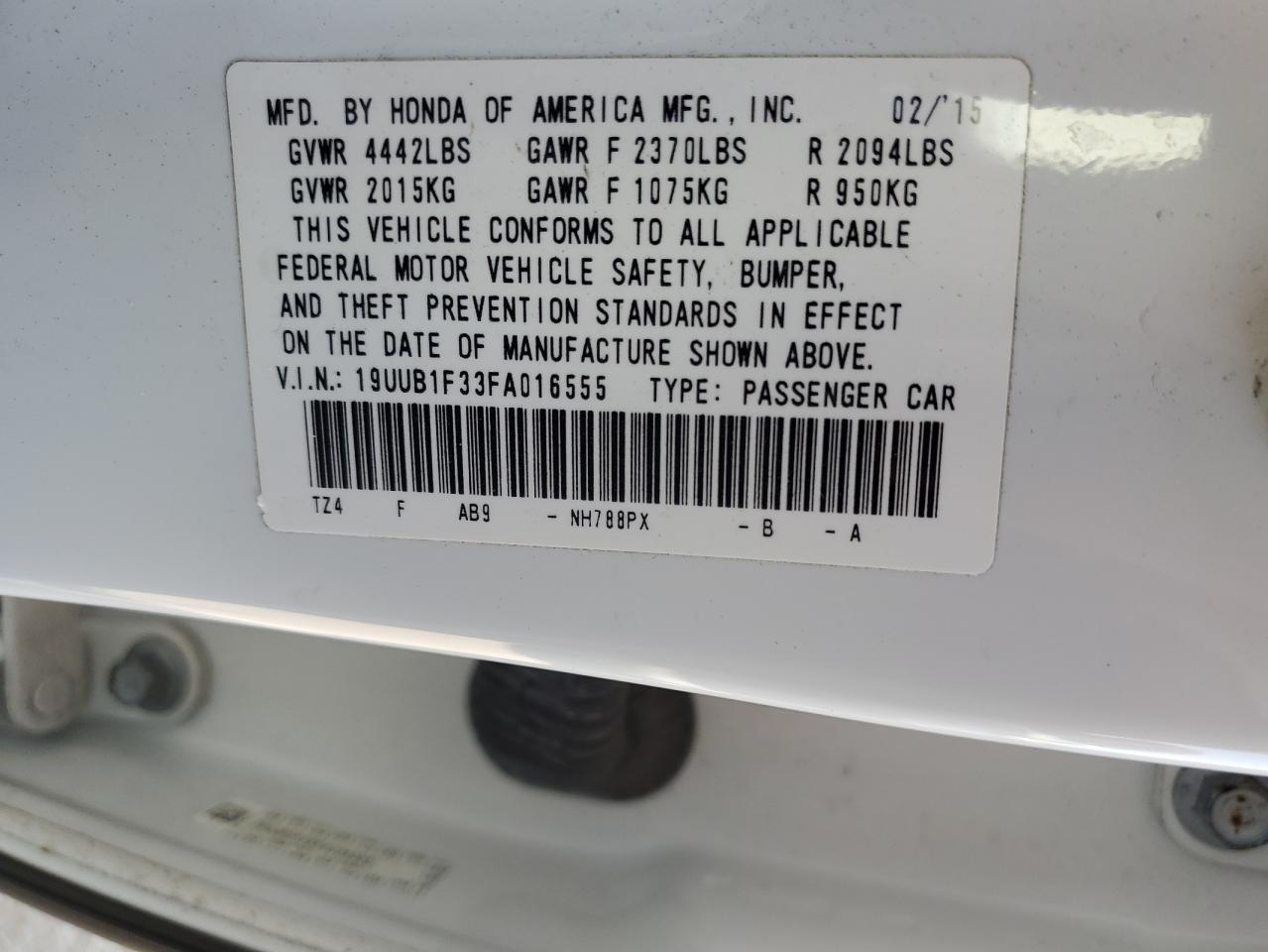 19UUB1F33FA016555 2015 Acura Tlx