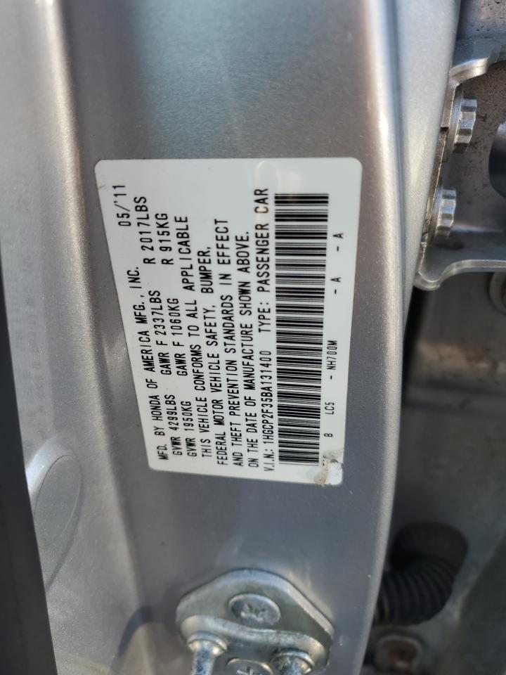 1HGCP2F35BA131400 2011 Honda Accord Lx