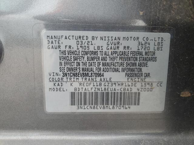 3N1CN8EV8ML870964 Nissan Versa SV 12