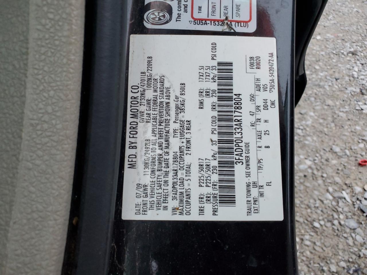 3FADP0L33AR178804 2010 Ford Fusion Hybrid