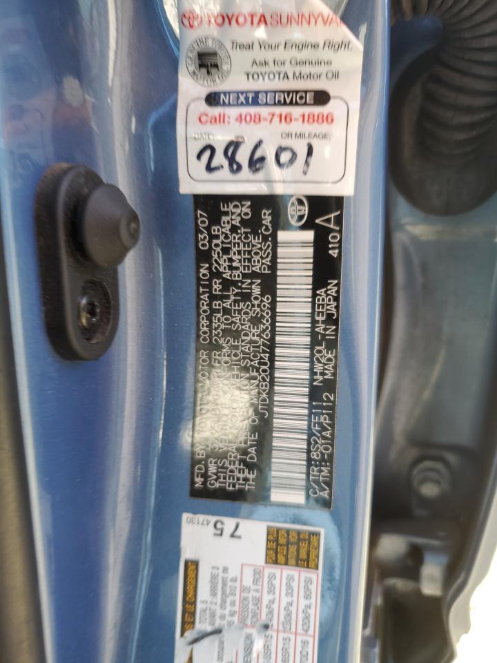 JTDKB20U477636696 2007 Toyota Prius