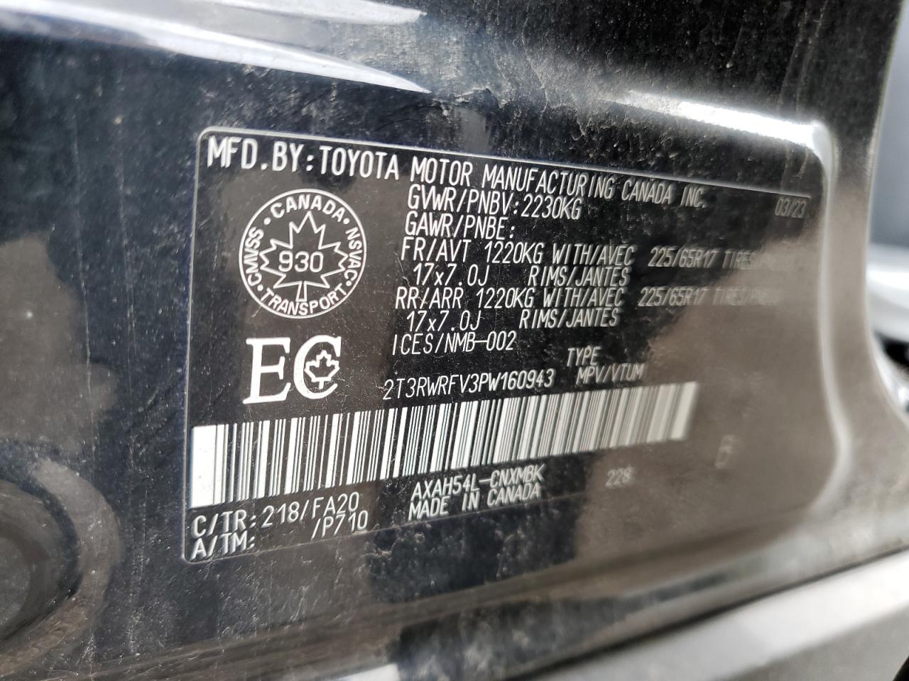 2T3RWRFV3PW160943 2023 Toyota Rav4 Xle 2T3RWRFV3PW160943 2023 Toyota Rav4 Xle