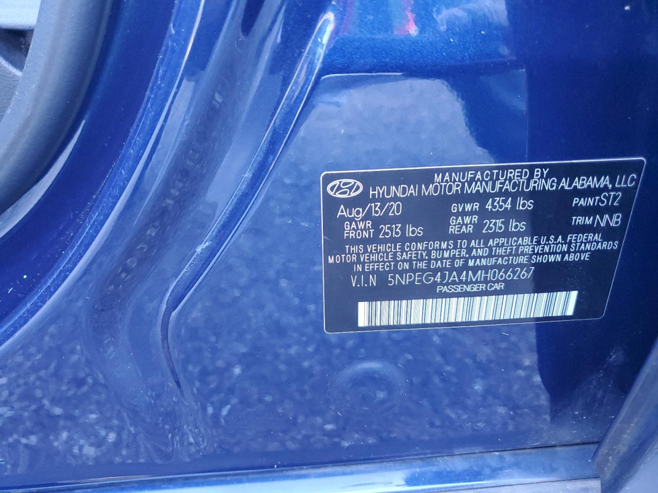 5NPEG4JA4MH066267 2021 Hyundai Sonata Se