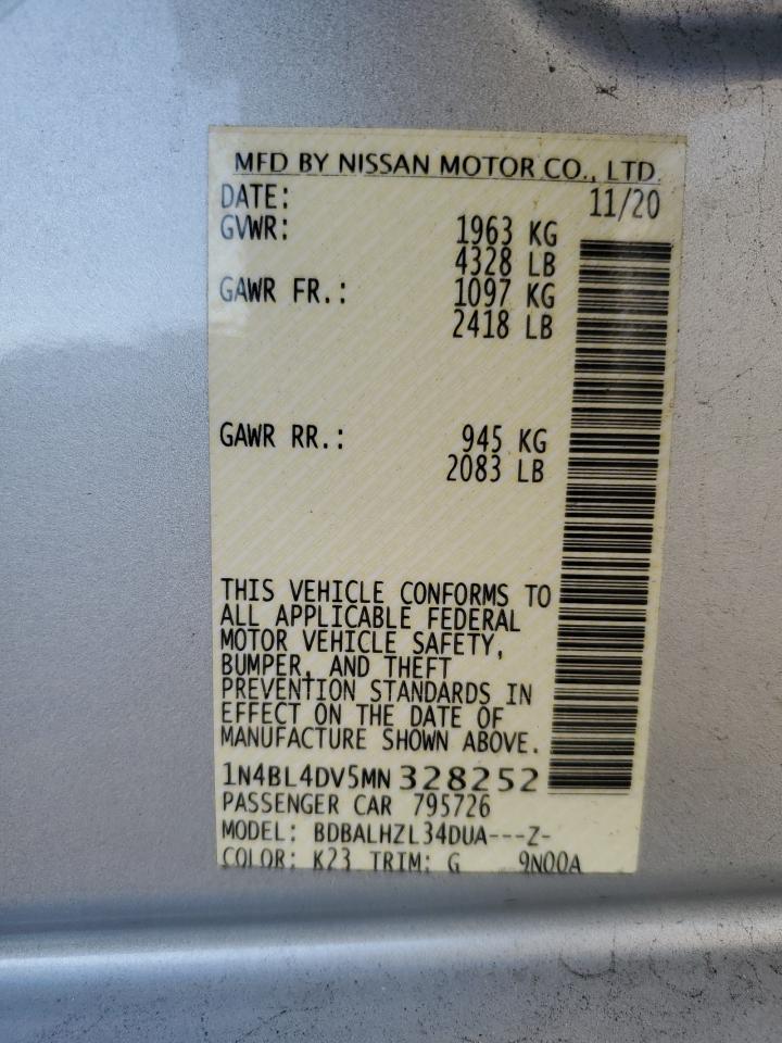 1N4BL4DV5MN328252 2021 NISSAN ALTIMA - Image 13