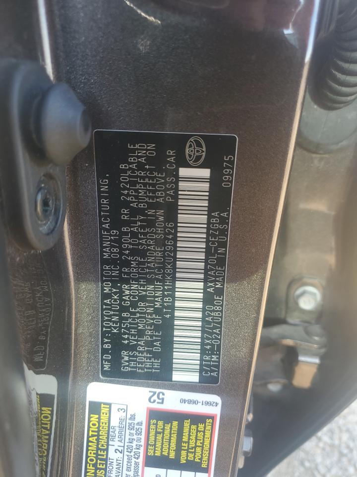 4T1B11HK8KU296426 2019 TOYOTA CAMRY - Image 14