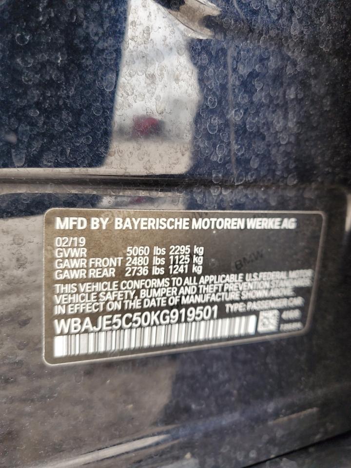 WBAJE5C50KG919501 2019 BMW 540 I