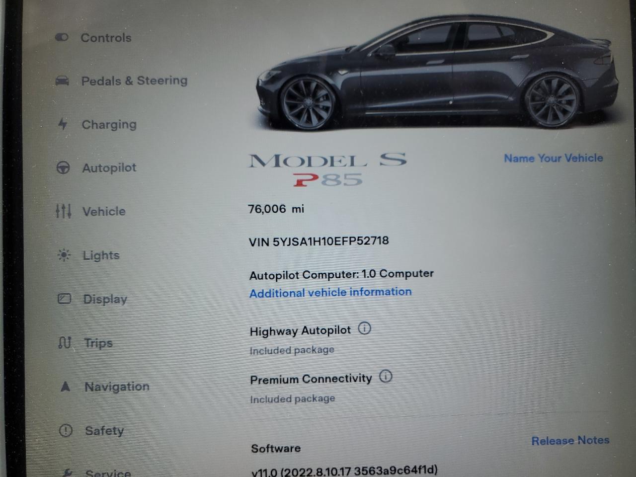 5YJSA1H10EFP52718 2014 Tesla Model S