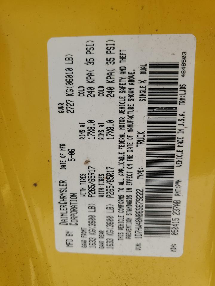 1D7HW48N86S679222 2006 Dodge Dakota Quad Slt