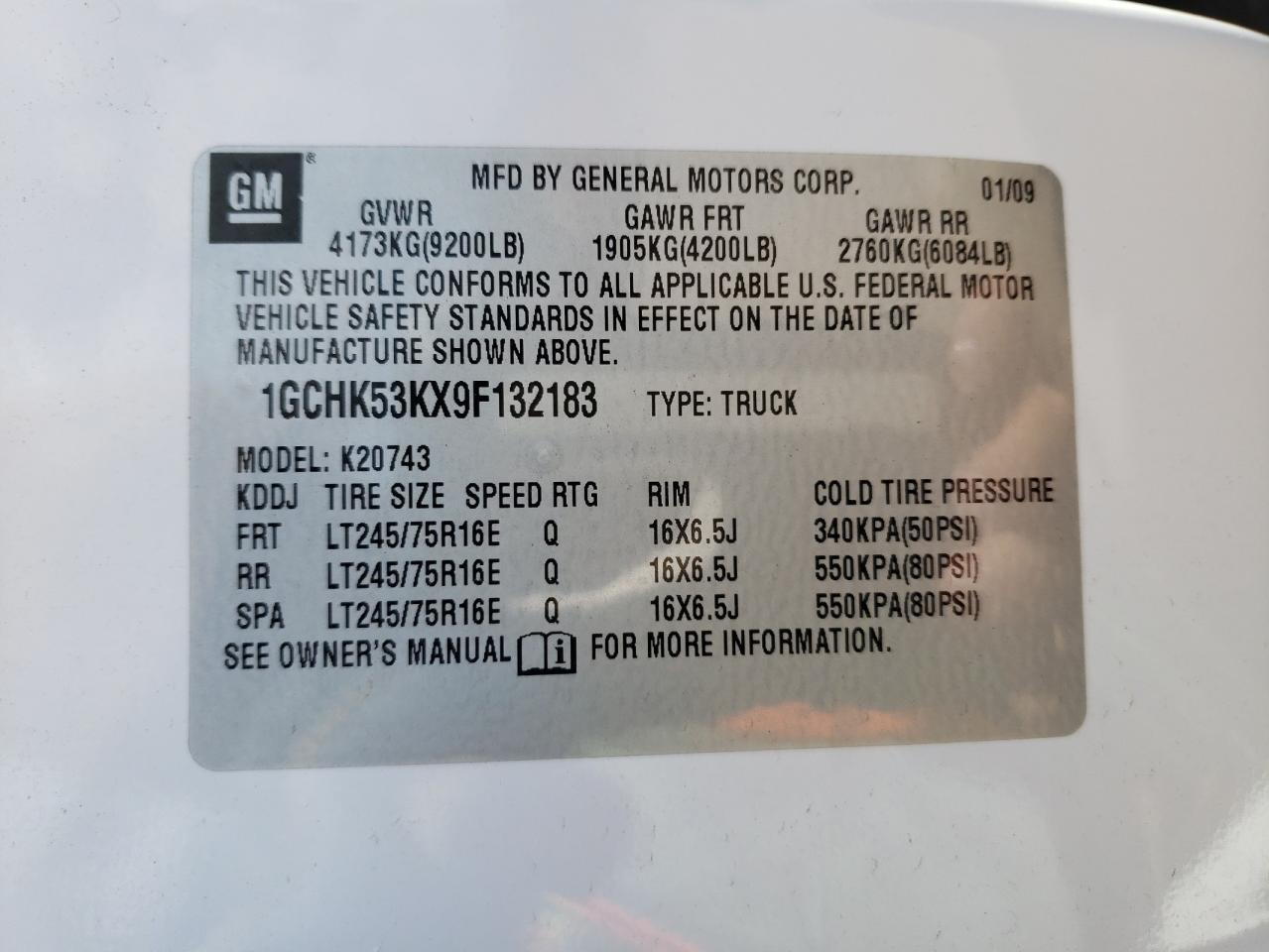 1GCHK53KX9F132183 2009 Chevrolet Silverado K2500 Heavy Duty Lt