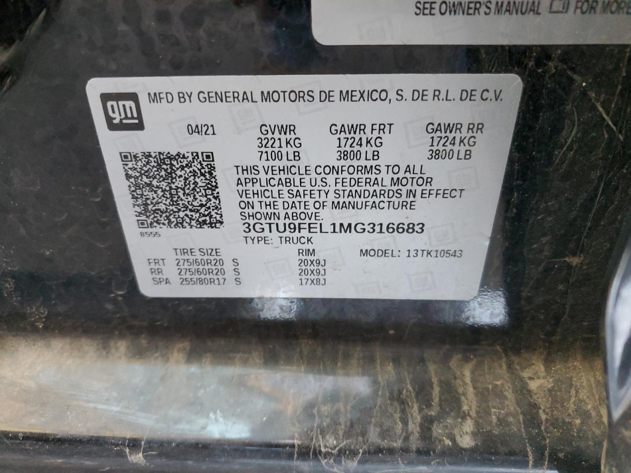 3GTU9FEL1MG316683 2021 GMC Sierra K1500 Denali