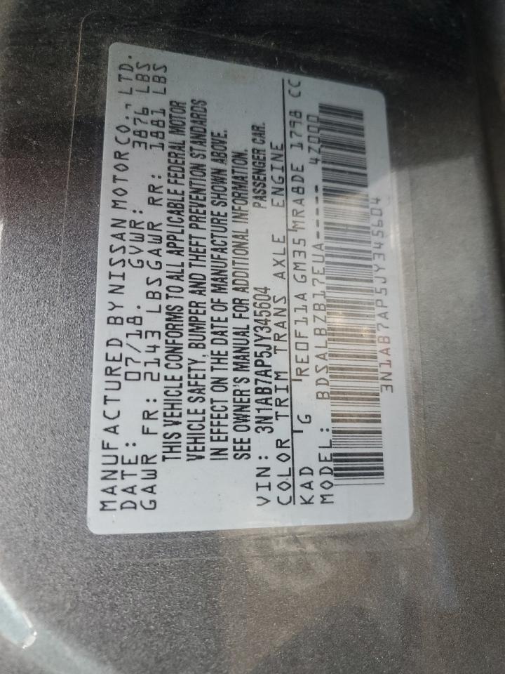 3N1AB7AP5JY345604 2018 Nissan Sentra S