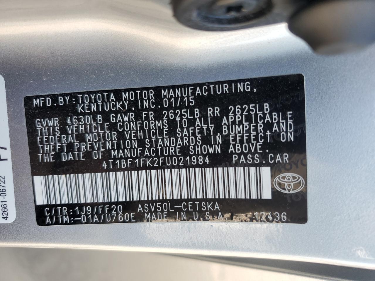 4T1BF1FK2FU021984 2015 TOYOTA CAMRY - Image 14