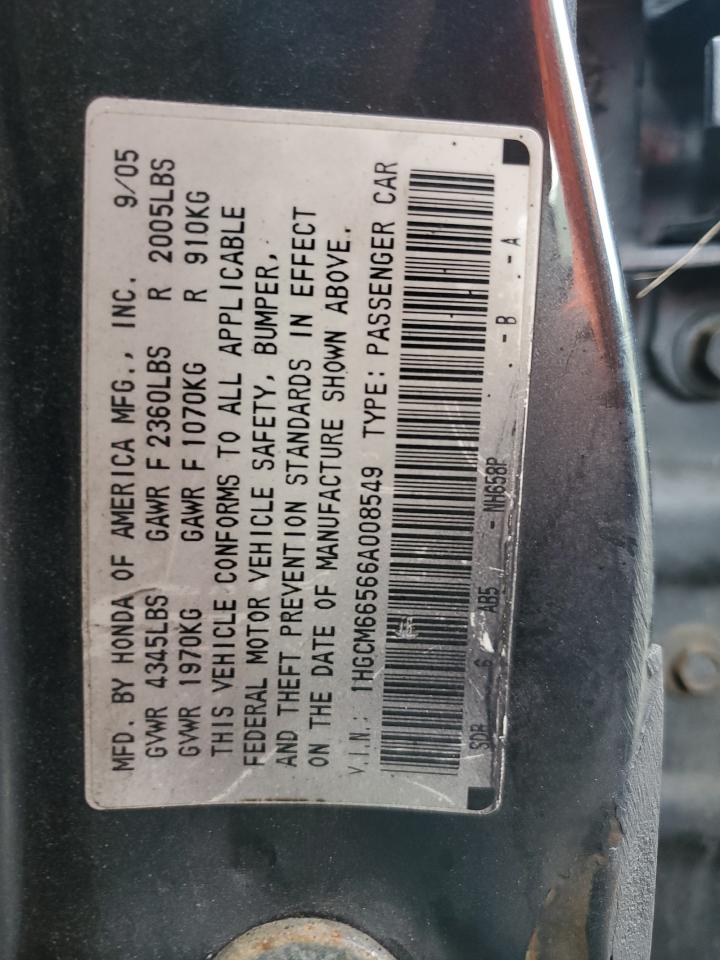 1HGCM66566A008549 2006 Honda Accord Ex