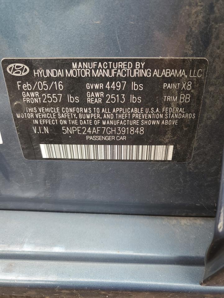 5NPE24AF7GH391848 2016 Hyundai Sonata Se