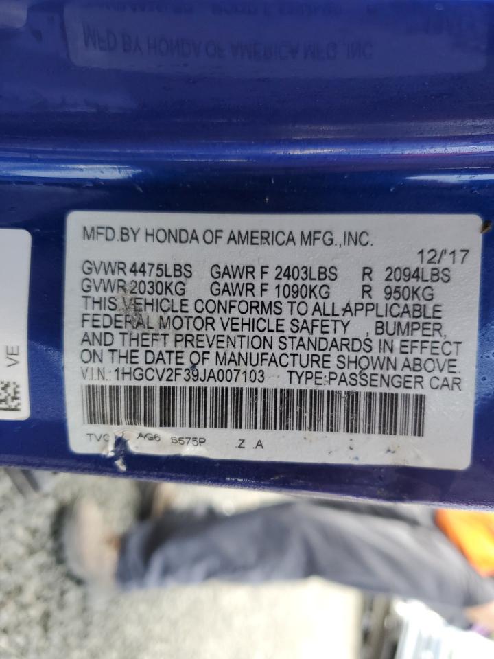 1HGCV2F39JA007103 2018 Honda Accord Sport