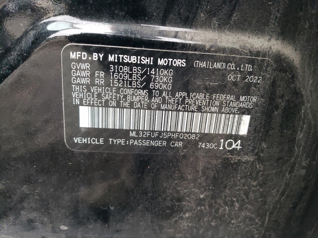 VIN ML32FUFJ5PHF02082 2023 MITSUBISHI MIRAGE no.13