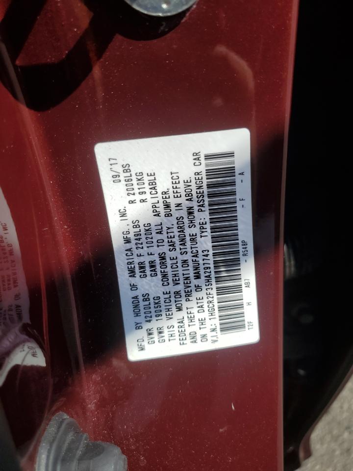 1HGCR2F35HA297743 2017 Honda Accord Lx