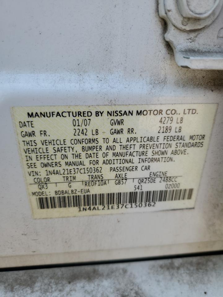 1N4AL21E37C150362 2007 Nissan Altima 2.5