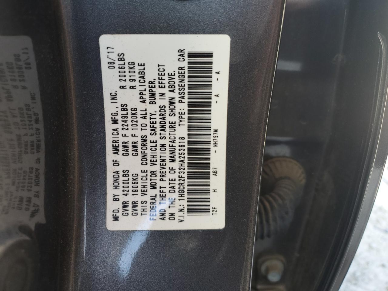 1HGCR2F32HA253618 2017 HONDA ACCORD - Image 12