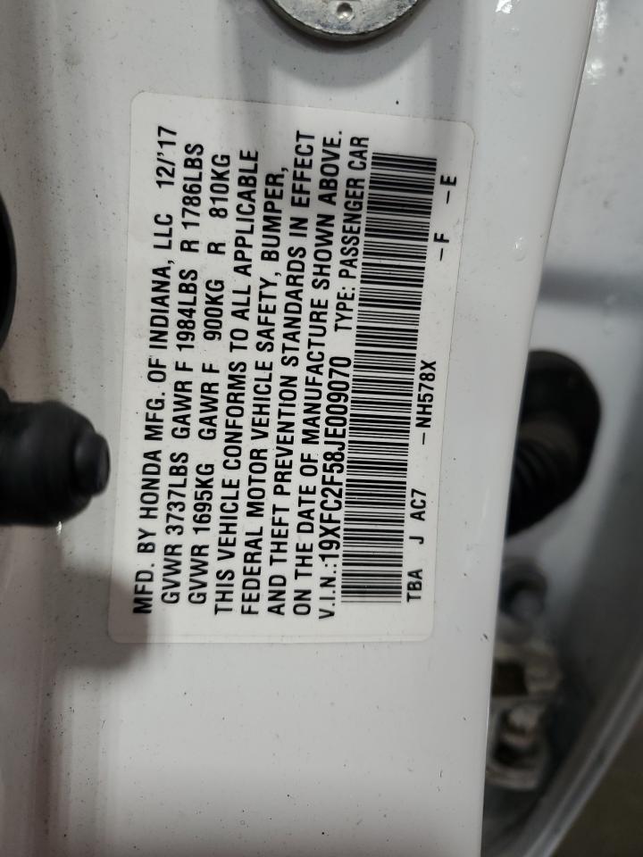 19XFC2F58JE009070 2018 Honda Civic Lx