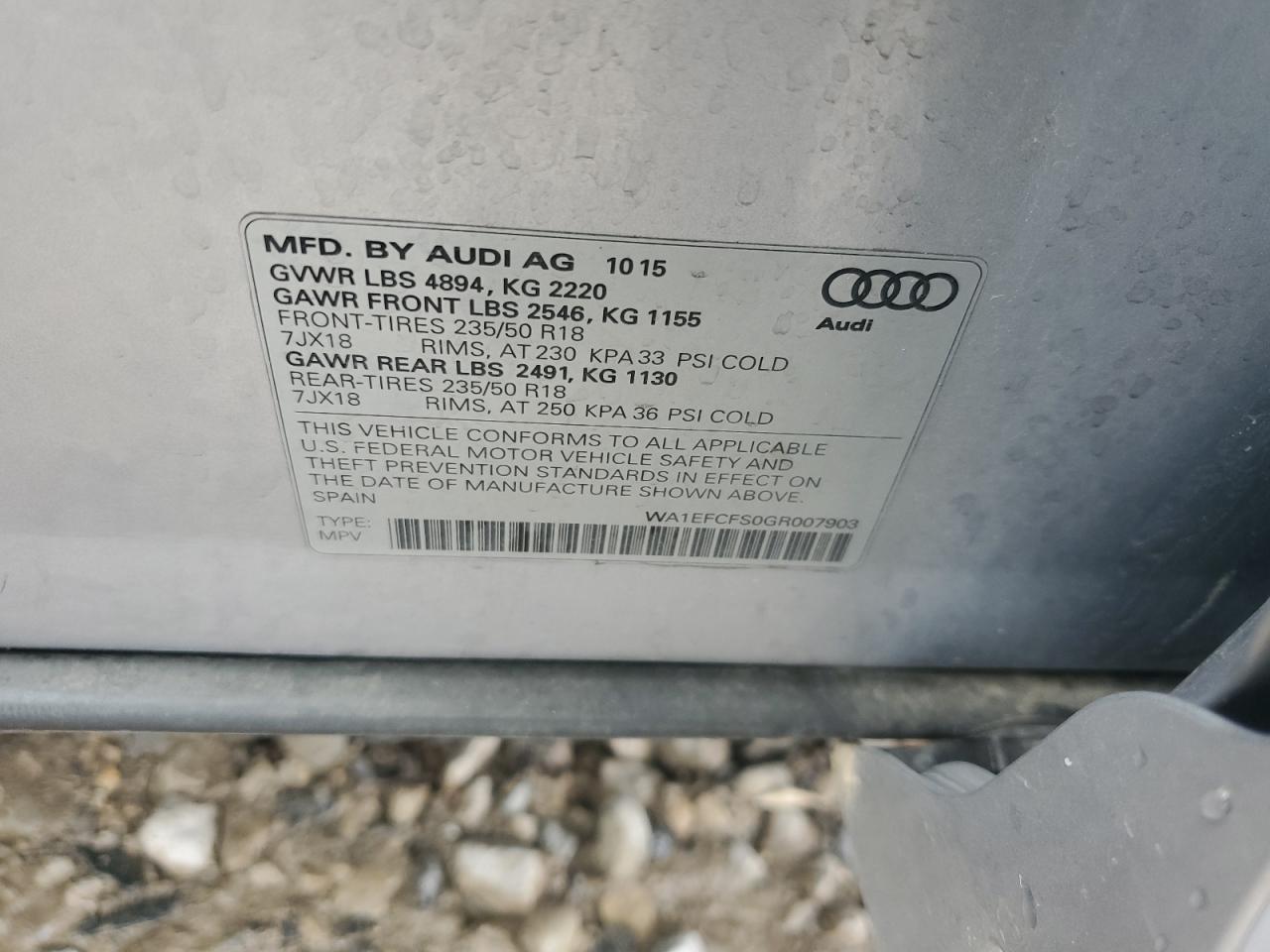 WA1EFCFS0GR007903 2016 Audi Q3 Premium Plus