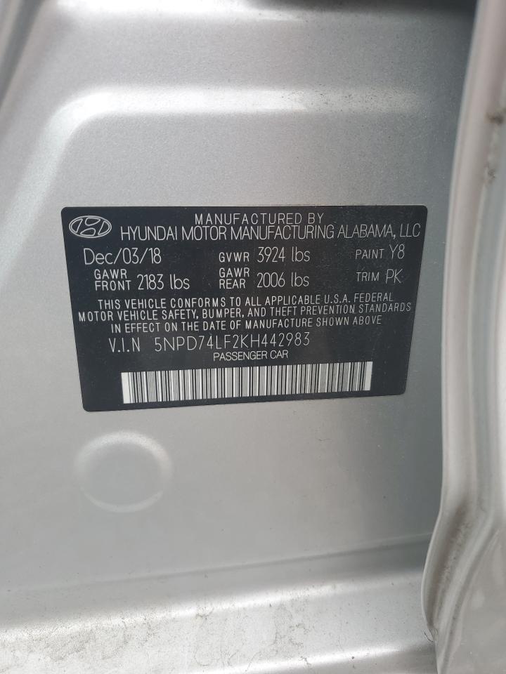 5NPD74LF2KH442983 2019 Hyundai Elantra Se