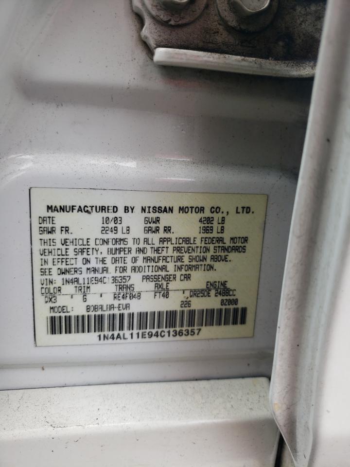 1N4AL11E94C136357 2004 Nissan Altima Base