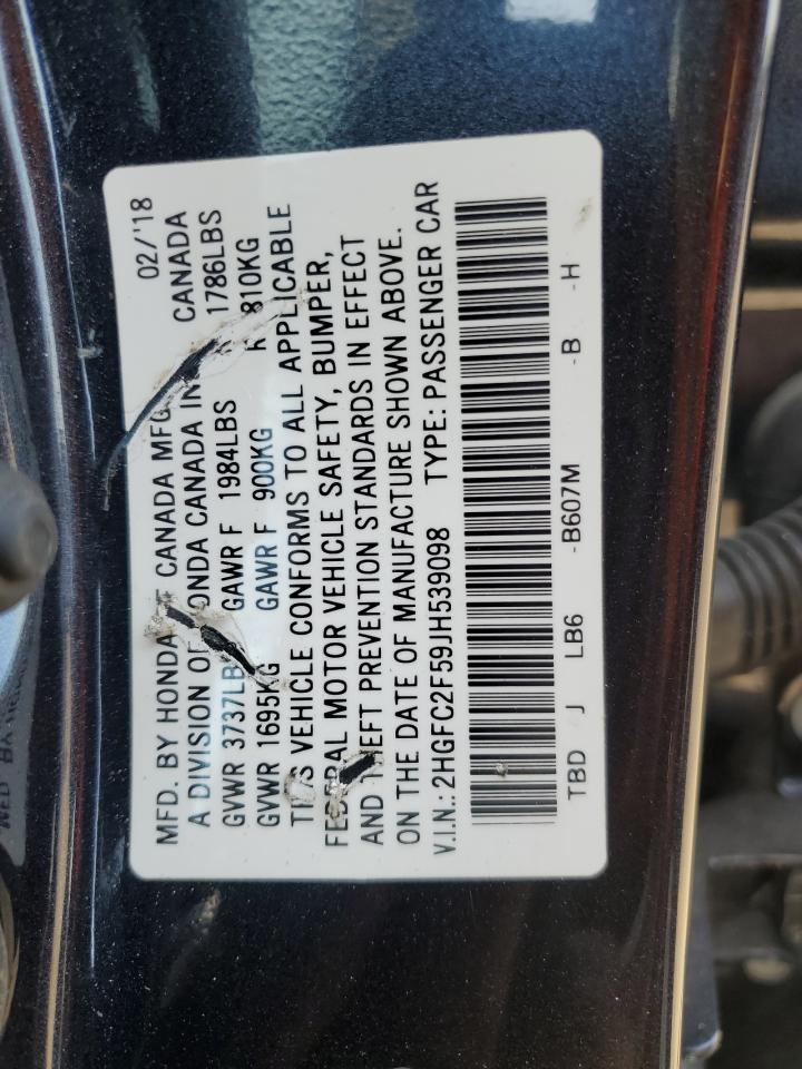 2HGFC2F59JH539098 2018 Honda Civic Lx