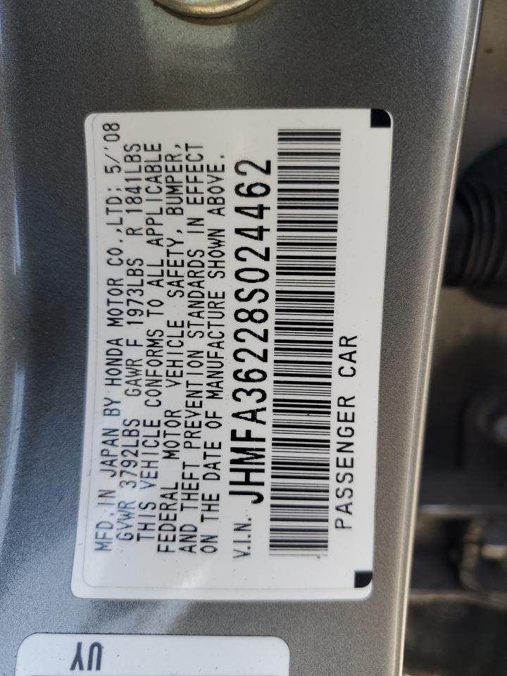 JHMFA36228S024462 2008 Honda Civic Hybrid