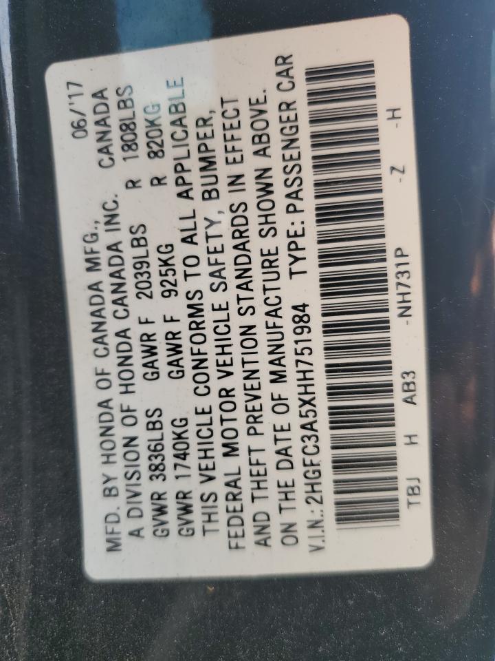 2HGFC3A5XHH751984 2017 Honda Civic Si 2HGFC3A5XHH751984 2017 Honda Civic Si