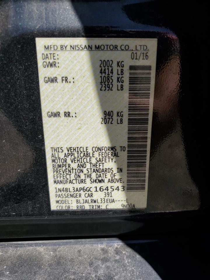 1N4BL3AP6GC164543 2016 Nissan Altima 3.5Sl