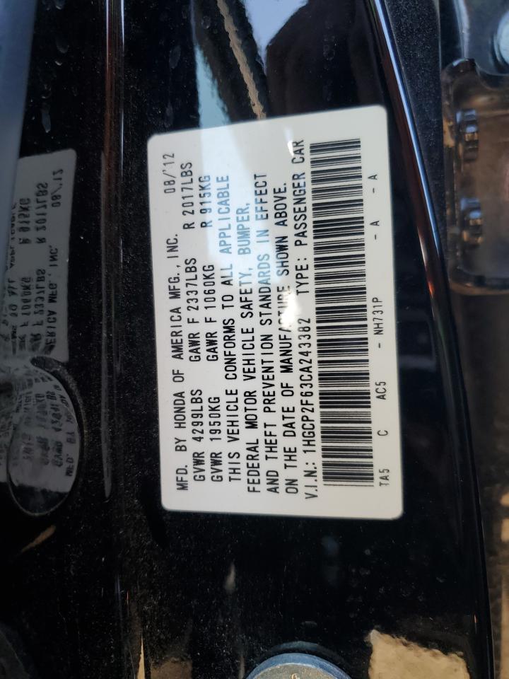 1HGCP2F63CA243382 2012 Honda Accord Se