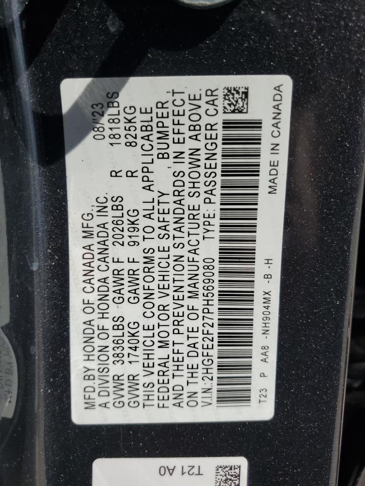 2HGFE2F27PH569080 2023 Honda Civic Lx