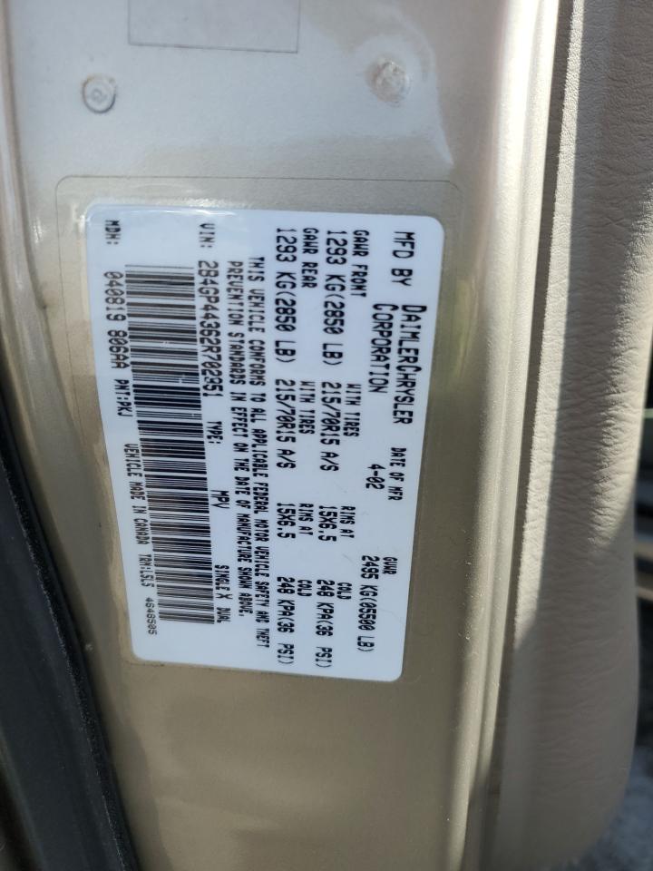 2B4GP44362R702951 2002 Dodge Grand Caravan Sport