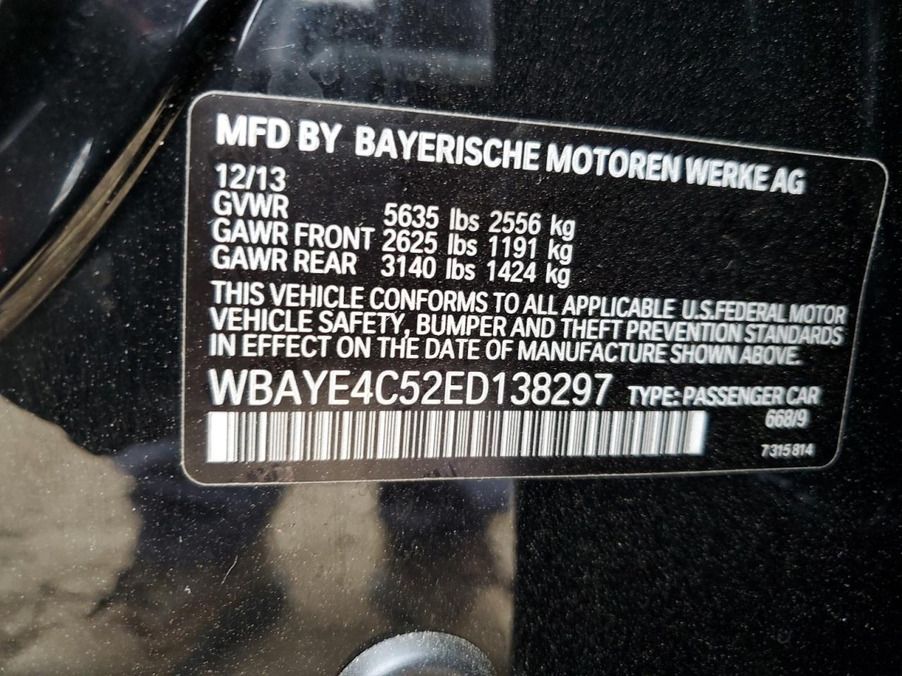 WBAYE4C52ED138297 2014 BMW 740 Li