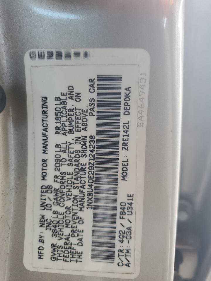 1NXBU40E29Z124238 2009 Toyota Corolla Base